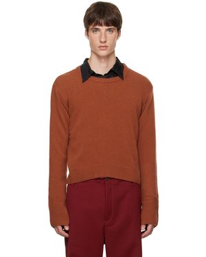 Sanderlak Cropped Crew Sweater - Red