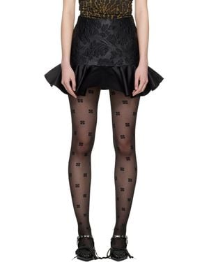 Ganni Satin Cloque Miniskirt - Black