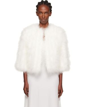 Yves Salomon Short Feather Jacket - White