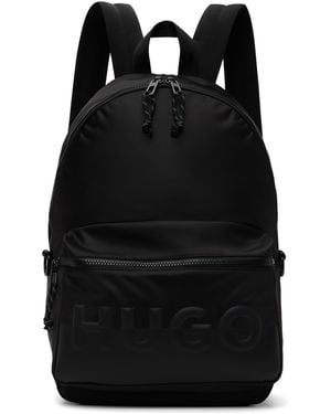 HUGO Printed-Logo Backpack - Black