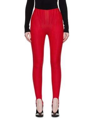Mugler Ssense Exclusive Corseted Leggings - Red