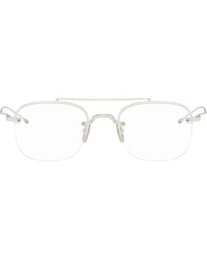 Thom Browne Titanium Semi-Rimless Pilot Glasses - Multicolor