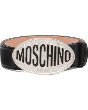 Moschino Logo Hardware Belt - Black