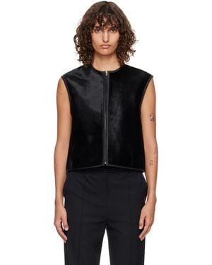 Loulou de Saison Ampas Pony-Effect Leather Vest - Black