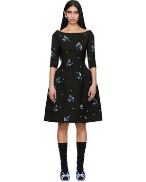 ShuShu/Tong Corset Waist Off-Shoulder Midi Dress - Black