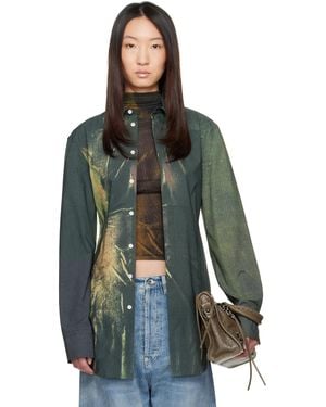 Jean Paul Gaultier Ssense Exclusive Printed Acid Water Shirt - Green