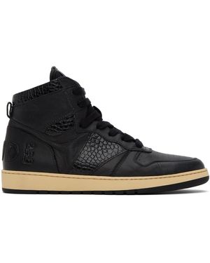 【関税込み】Rhude ブラック Rhecess ハイカットスニーカー メンズ Rhude ハイカットスニーカー | オンラインセールは最大70