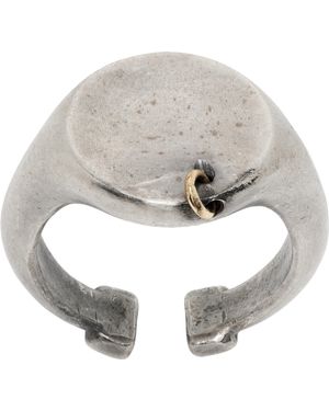 Title Of Work Small Round Signet Ring - Grey