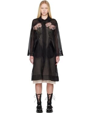 Simone Rocha Stuffed Carnation Car Coat - Black