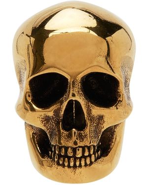 McQueen Gold Skull Earring - Black