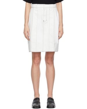 we11done White Tucked Denim Miniskirt