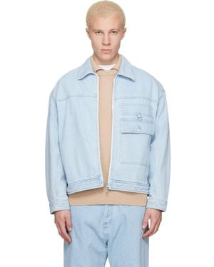 Maison Kitsuné Zipped Denim Jacket - Blue