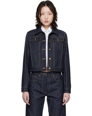 Thom Browne Shrunken Selvedge Denim Jacket - Black