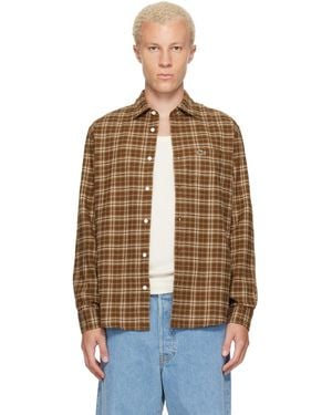 Lacoste Regular Fit Plaid Flannel Shirt - Brown