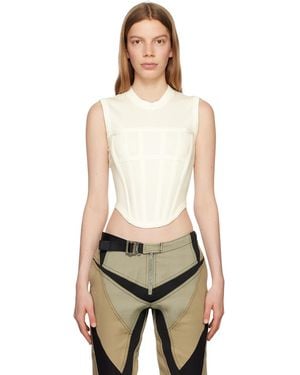 Dion Lee White Corset Tank Top - Black