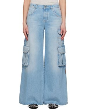 Off-White c/o Virgil Abloh ブルー デニム ワイドレッグジーンズ