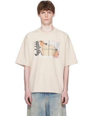 Jean Paul Gaultier Oversized Printed Fire T-Shirt - Natural