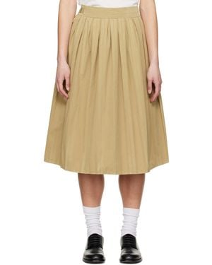Carter Young Jolie Pleated Midi Skirt - Natural