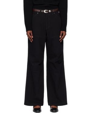 Tonywack Wide-Leg Cotton Work Pants - Black