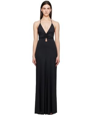 Victoria Beckham V-Neck Ruched Cami Maxi Dress - Black