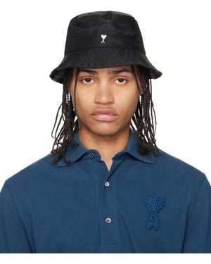 Ami Paris ブラック Ami De Coeur Stud バケットハット - ブルー