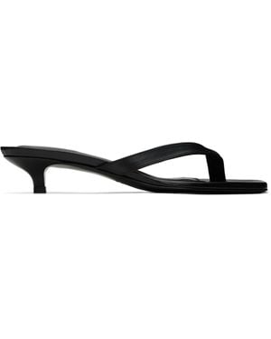 TOTEME ブラック Flip Flop レザー ヒールサンダル
