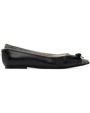 August Barron Unzipped Ballerina Flats - Black