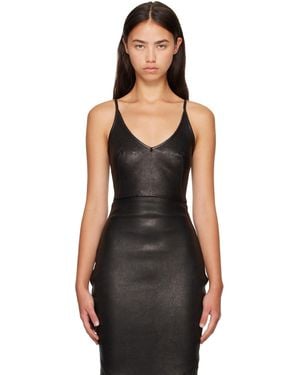 Rick Owens Tower Stretch Leather Top - Black