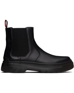 HUGO Embossed-Logo Chelsea Boots - Black
