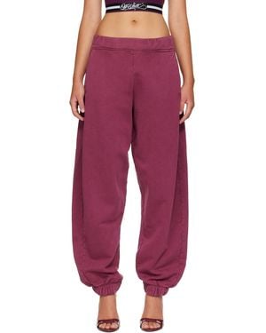 Off-White c/o Virgil Abloh Burgundy 'Off' Stamp Balloon Joggers - Purple