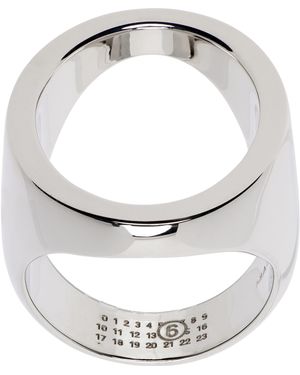 MM6 by Maison Margiela Chevalière Ring - Metallic