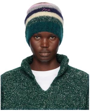 ERL Striped Alpaca Mohair Beanie - Green