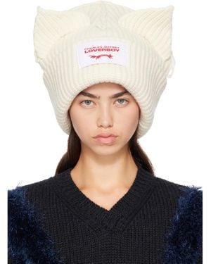 Charles Jeffrey Off- Supersized Chunky Ears Beanie - Blue