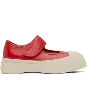 Marni Leather Mary Jane Trainers - Black