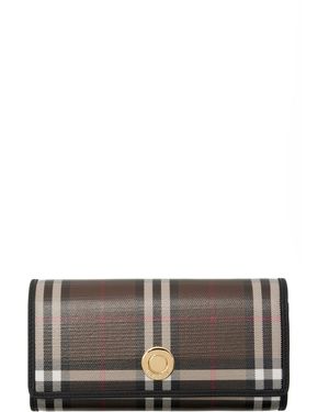 Burberry Check Continental Wallet - Grey