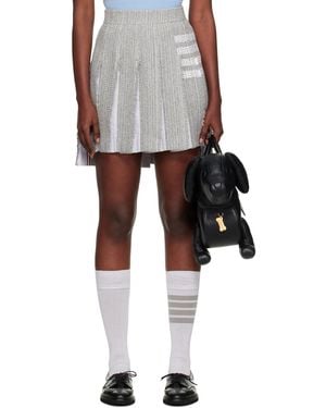 Thom Browne Classic Pleated 4-Bar Miniskirt - Black