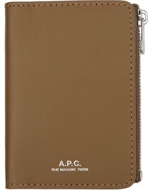 A.P.C. Stefan Zip Card Holder - Brown