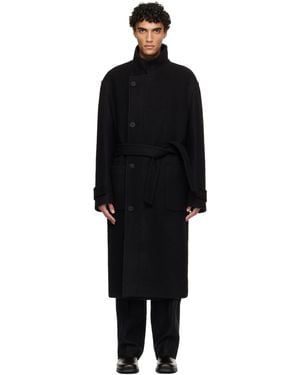 WOOYOUNGMI Wool Blend High-Neck Coat - Black