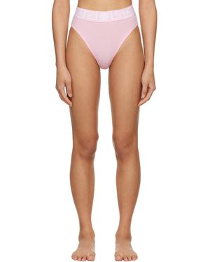 Versace Culotte Rose En Jersey De Coton À Taille Haute - Multicolore