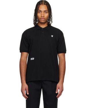 Aape By A Bathing Ape Polo Noir À Logos Aapenow Et Moonface