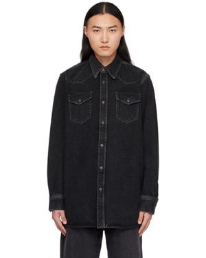 Acne Studios Black Flap Pockets Denim Shirt