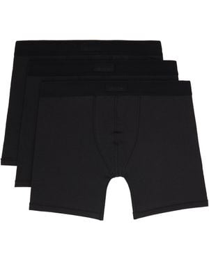 Skims Three-Pack Cotton 5 Boxer Briefs - Black