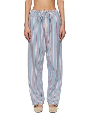 Bode Regatta Stripe Pyjama Trousers - Blue