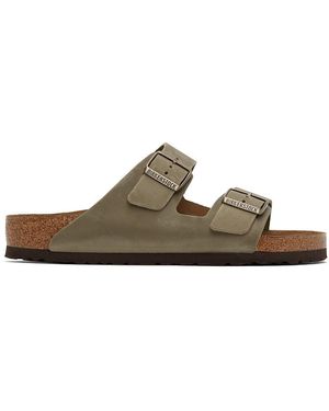Birkenstock トープ レギュラー オイル加工レザー Arizona サンダル - ブラウン