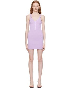 T By Alexander Wang Purple Three-button Minidress - Black