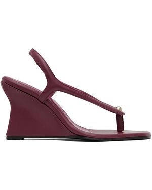 Paris Georgia Basics Burgundy Valentina Wedge Heeled Sandals - Multicolour