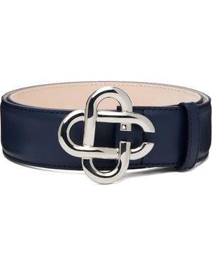 CASABLANCA Classic Leather Cc Logo Belt - Blue