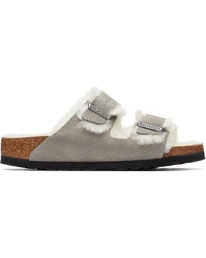 Birkenstock Narrow Arizona Shearling Sandals - White
