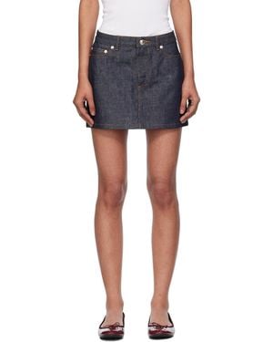 A.P.C. High-Rise Denim Miniskirt - Blue