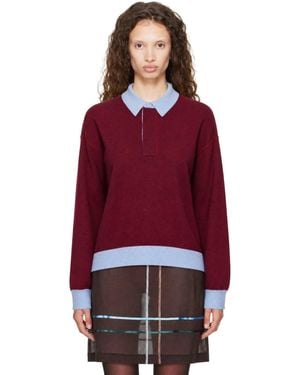 STAUD Burgundy & Michael Cashmere Polo - Red